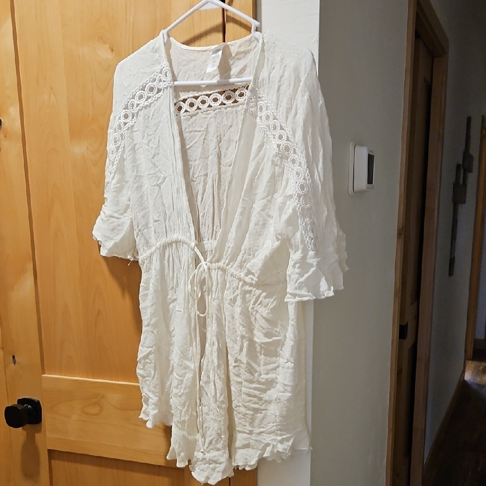 White Lace Kimono Cardigan